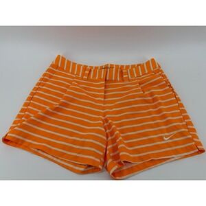 Nike Golf, Dri Fit Shorts, Orange/White Striped, Women's Size 2